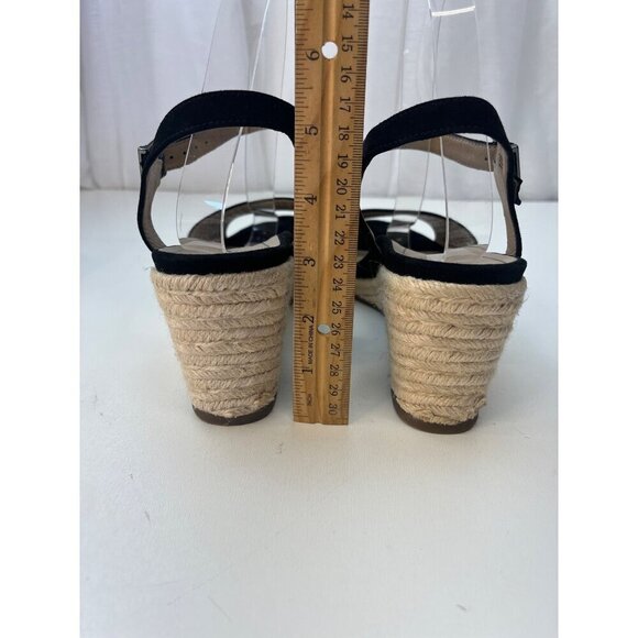 Vionic Womens Ariel Wedge Sandal Black Size 10M Suede Leather - Picture 9 of 15